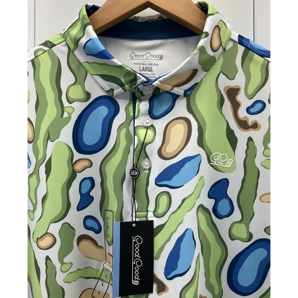 Good Good Campo Golf Polo Shirt Mens Size Large‎ Abstract Performance - Picture 2 of 11